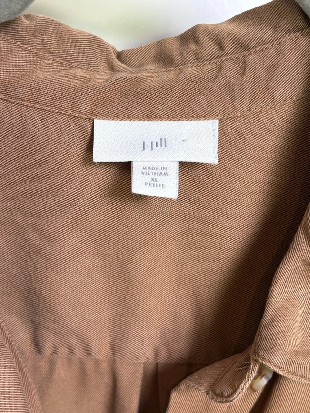 J. jill Brown Long-Sleeve Button Down Tunic Top (XL) - Picture 4 of 5